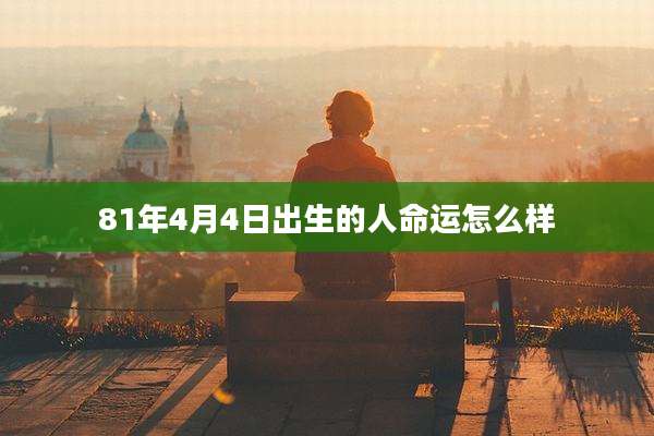 81年4月4日出生的人命运怎么样