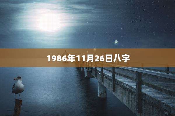 1986年11月26日八字