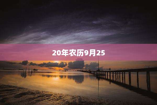 20年农历9月25