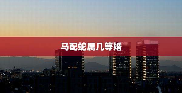 马配蛇属几等婚