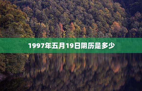 1997年五月19日阴历是多少