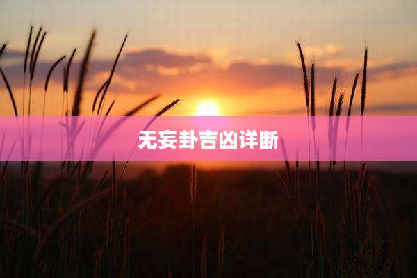 无妄卦吉凶详断