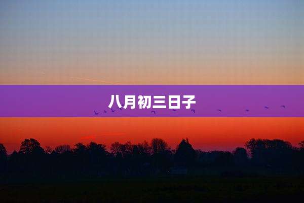 八月初三日子
