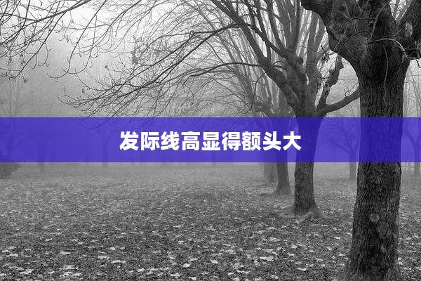 发际线高显得额头大
