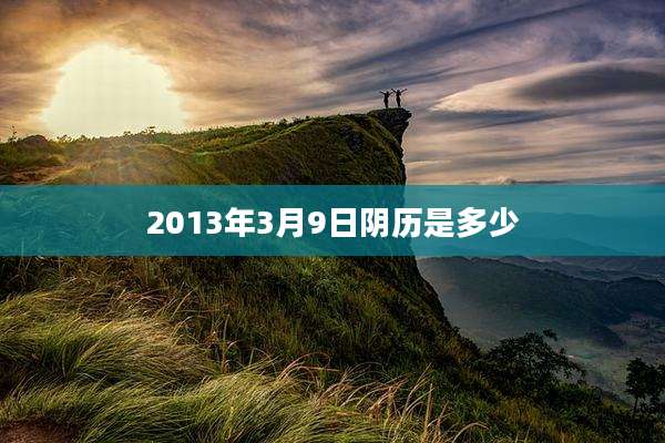 2013年3月9日阴历是多少