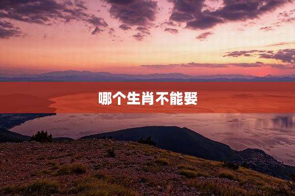 哪个生肖不能娶