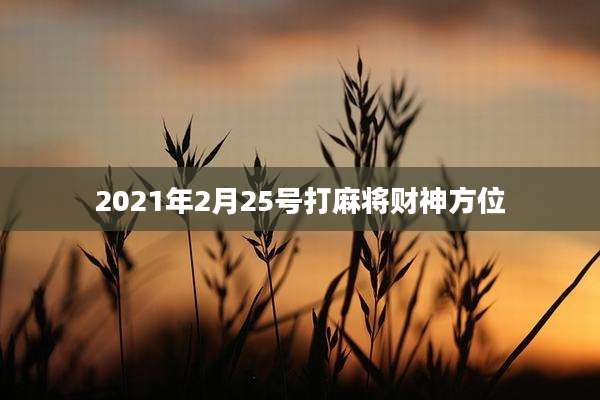 2021年2月25号打麻将财神方位