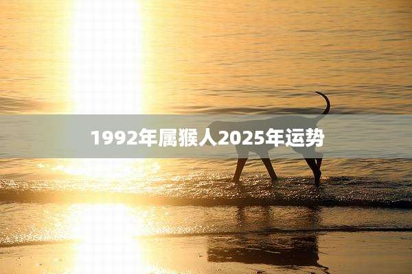 1992年属猴人2025年运势