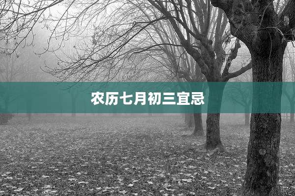 农历七月初三宜忌