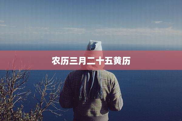 农历三月二十五黄历