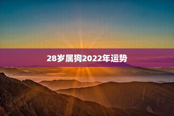 28岁属狗2022年运势