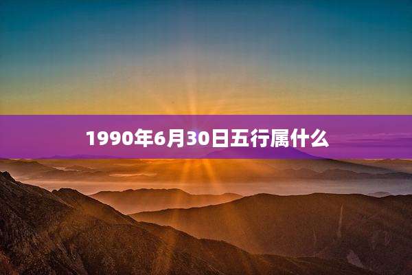 1990年6月30日五行属什么