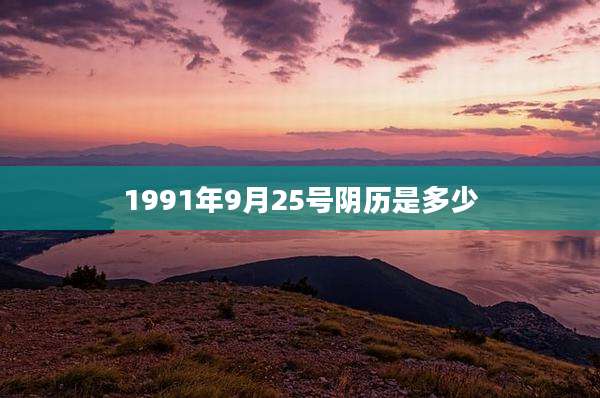 1991年9月25号阴历是多少
