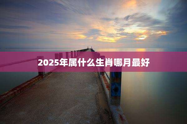 2025年属什么生肖哪月最好