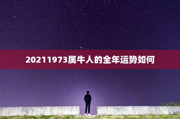 20211973属牛人的全年运势如何