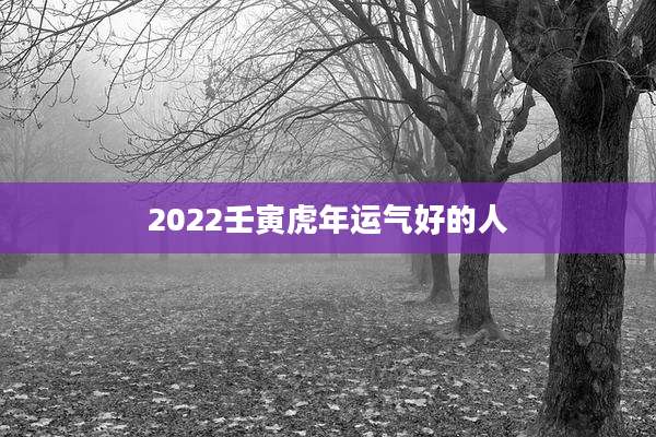 2022壬寅虎年运气好的人
