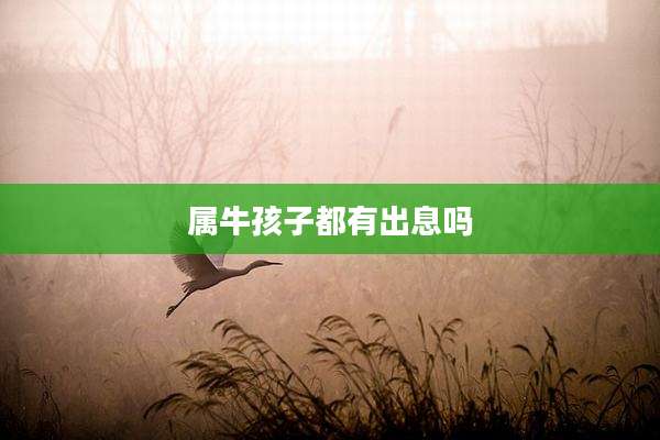 属牛孩子都有出息吗