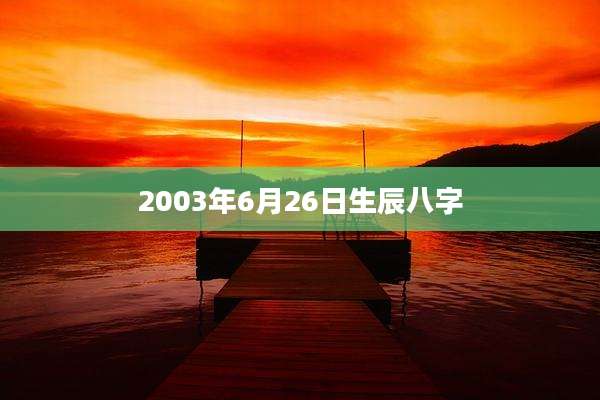 2003年6月26日生辰八字