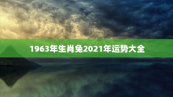 1963年生肖兔2021年运势大全