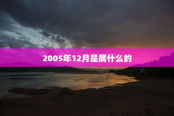 2005年12月是属什么的