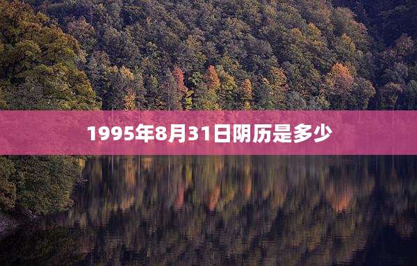 1995年8月31日阴历是多少