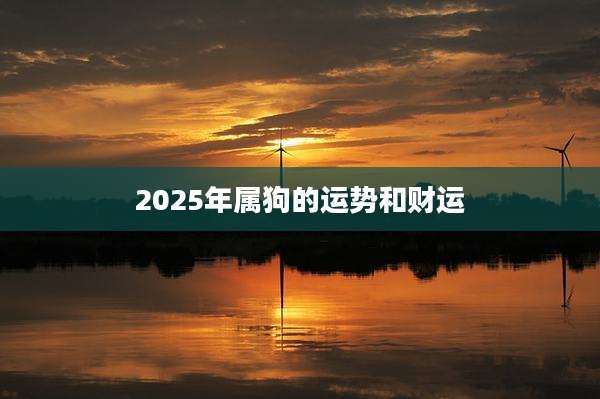 2025年属狗的运势和财运