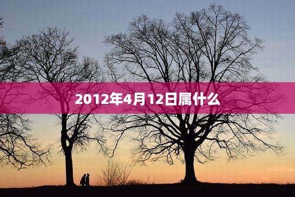 2012年4月12日属什么