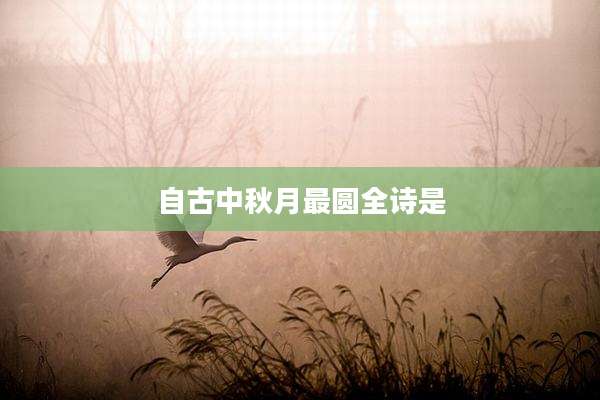 自古中秋月最圆全诗是