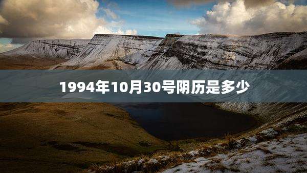 1994年10月30号阴历是多少