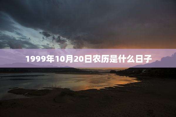 1999年10月20日农历是什么日子
