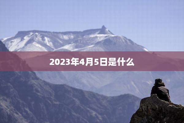 2023年4月5日是什么