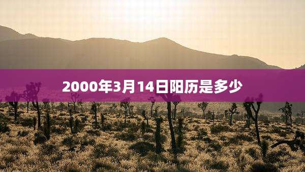 2000年3月14日阳历是多少