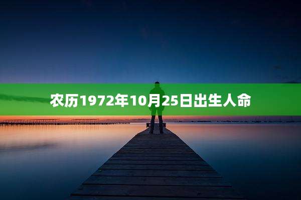 农历1972年10月25日出生人命