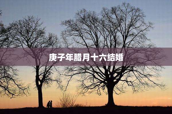 庚子年腊月十六结婚