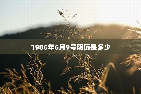 1986年6月9号阴历是多少