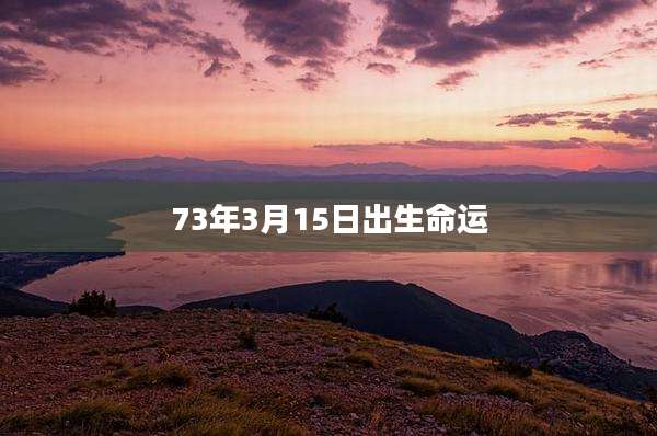 73年3月15日出生命运