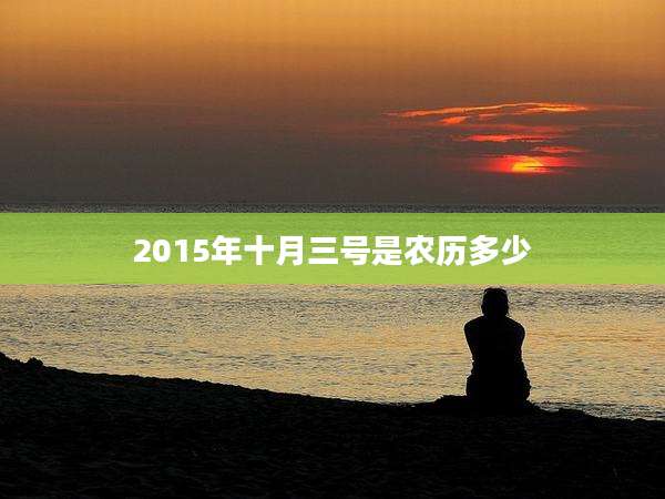 2015年十月三号是农历多少