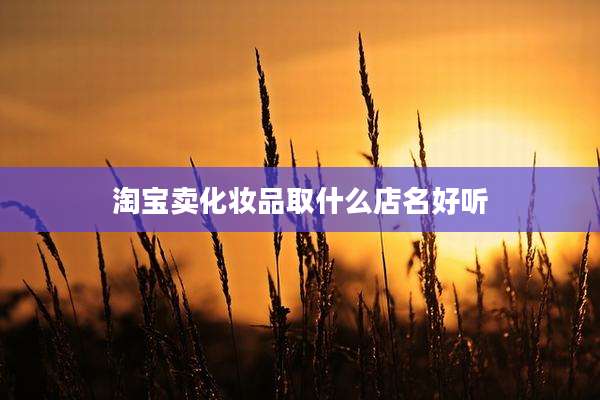 淘宝卖化妆品取什么店名好听
