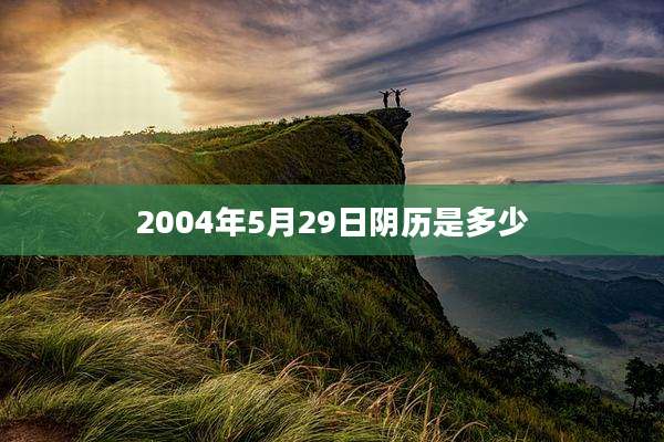 2004年5月29日阴历是多少
