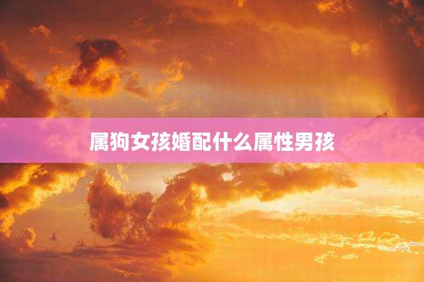 属狗女孩婚配什么属性男孩