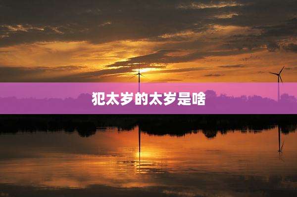 犯太岁的太岁是啥