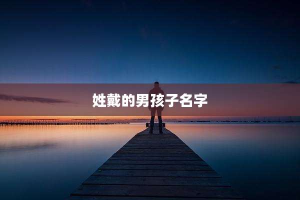 姓戴的男孩子名字