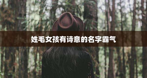 姓毛女孩有诗意的名字霸气