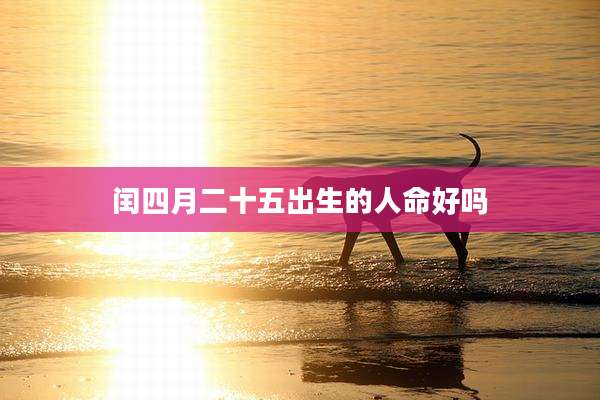 闰四月二十五出生的人命好吗