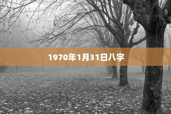 1970年1月31日八字