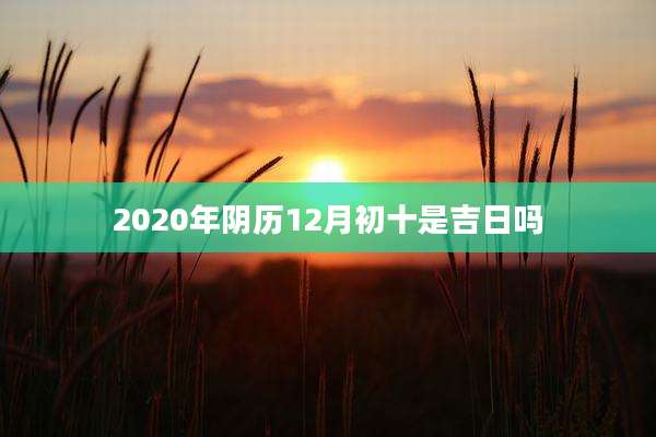 2020年阴历12月初十是吉日吗