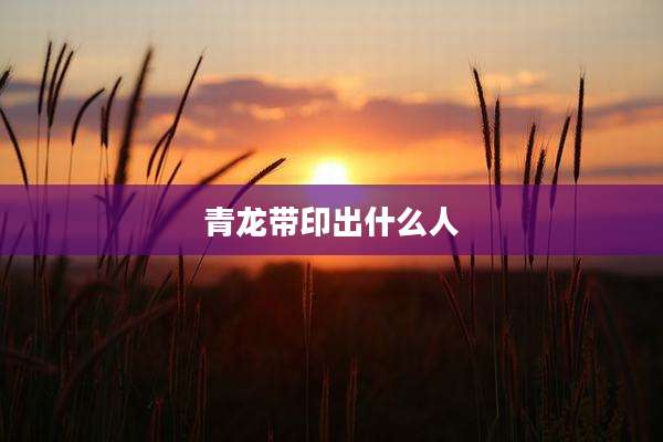 青龙带印出什么人