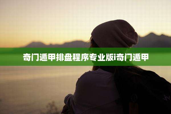 奇门遁甲排盘程序专业版i奇门遁甲