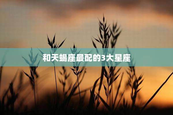 和天蝎座最配的3大星座