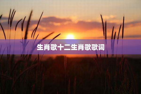 生肖歌十二生肖歌歌词